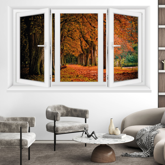 Optical Illusions Window Wall Sticker - Forest