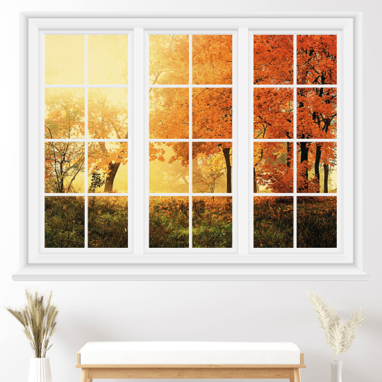 Optical Illusions Window Wall Sticker - Forest