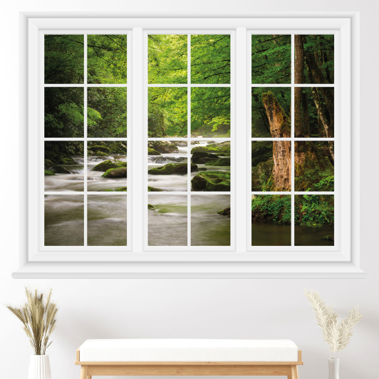 Optical Illusions Window Wall Sticker - Forest