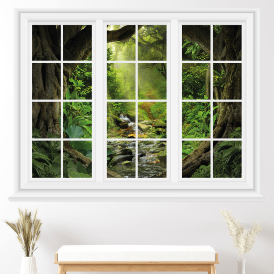 Optical Illusions Window Wall Sticker - Forest