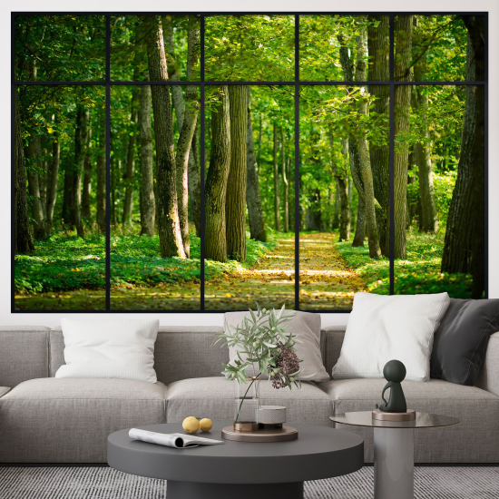 Optical Illusions Window Wall Sticker - Forest Path