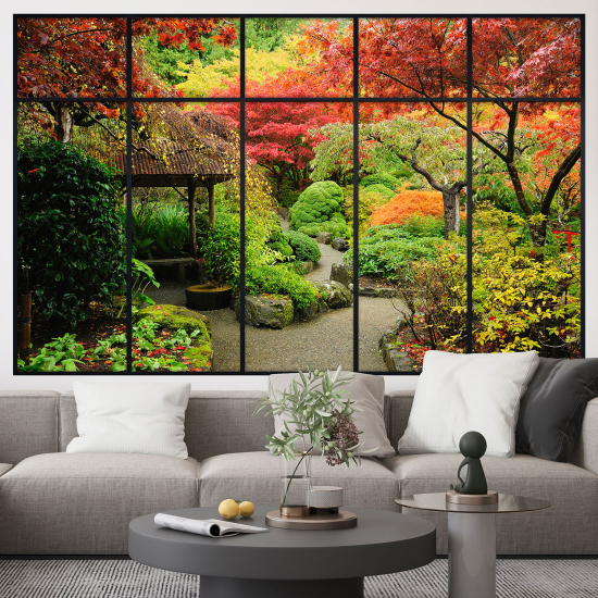 Optical Illusions Window Wall Sticker - Garden