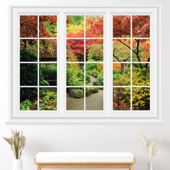 Optical Illusions Window Wall Sticker - Garden