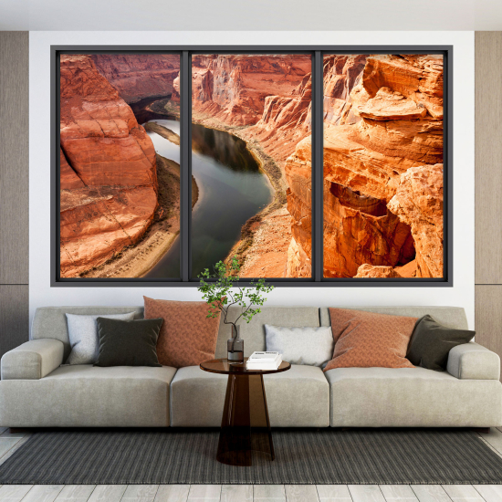 Optical Illusions Window Wall Sticker - Grand Canyon