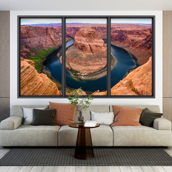 Optical Illusions Window Wall Sticker - Grand Canyon