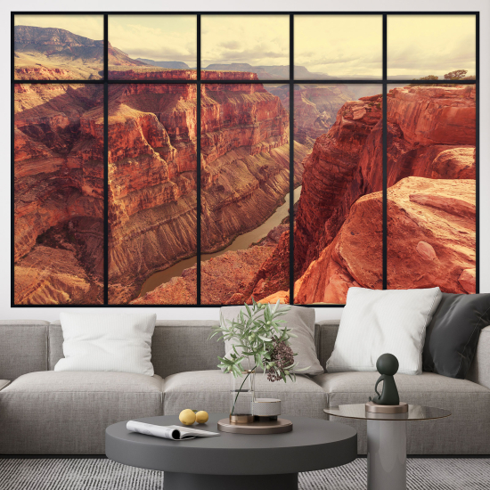 Optical Illusions Window Wall Sticker - Grand Canyon