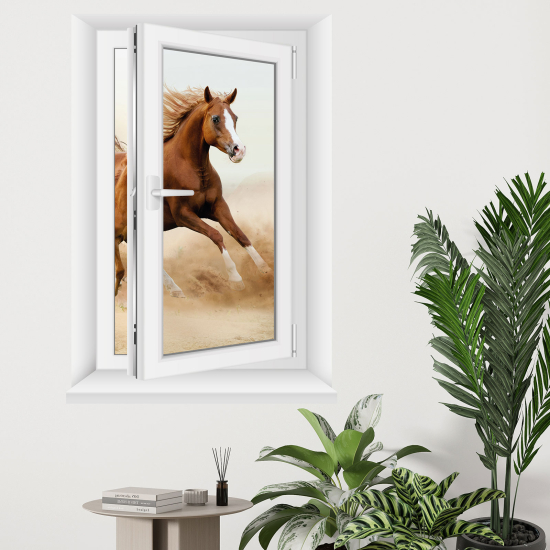 Optical Illusions Window Wall Sticker - Horse