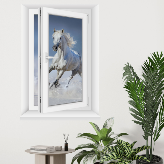 Optical Illusions Window Wall Sticker - Horse