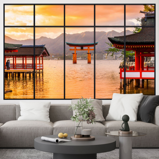 Optical Illusions Window Wall Sticker - Japan