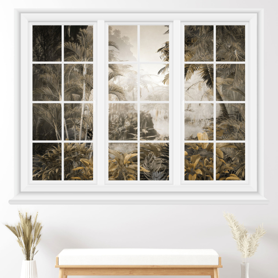 Optical Illusions Window Wall Sticker - Jungle