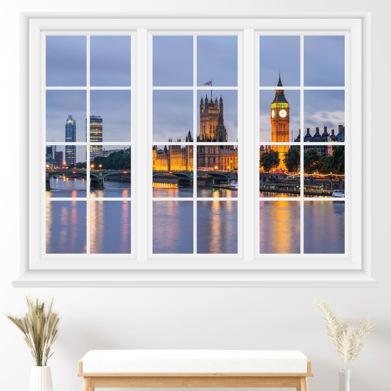 Optical Illusions Window Wall Sticker - London