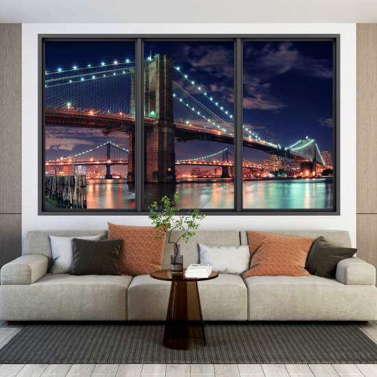 Optical Illusions Window Wall Sticker - New York