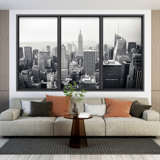 Optical Illusions Window Wall Sticker - New York