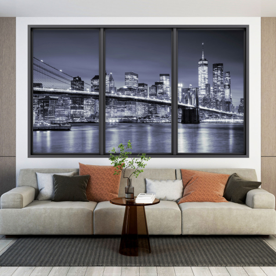 Optical Illusions Window Wall Sticker - New York