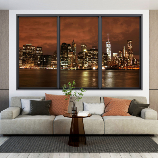 Optical Illusions Window Wall Sticker - New York