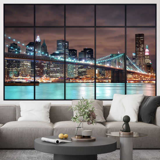 Optical Illusions Window Wall Sticker - New York