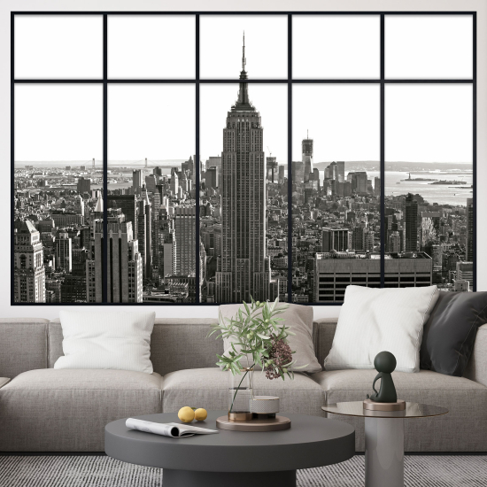 Optical Illusions Window Wall Sticker - New York