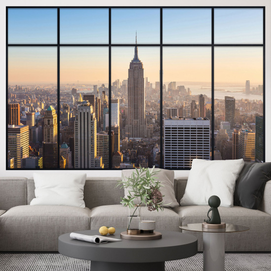 Optical Illusions Window Wall Sticker - New York