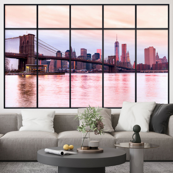 Optical Illusions Window Wall Sticker - New York