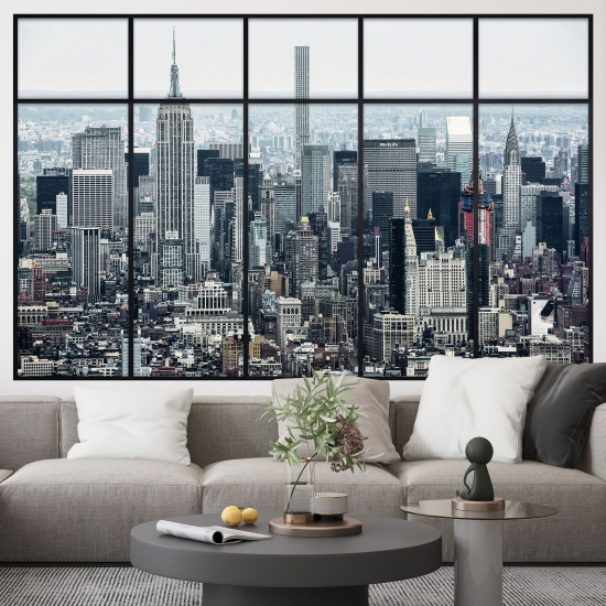 Optical Illusions Window Wall Sticker - New York