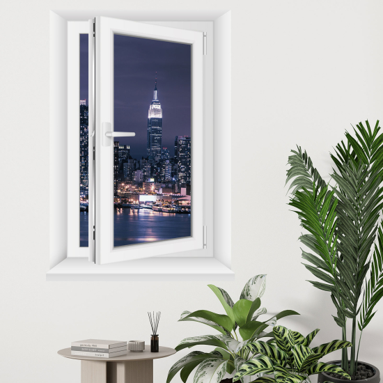 Optical Illusions Window Wall Sticker - New York