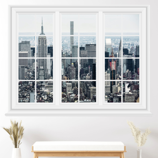 Optical Illusions Window Wall Sticker - New York