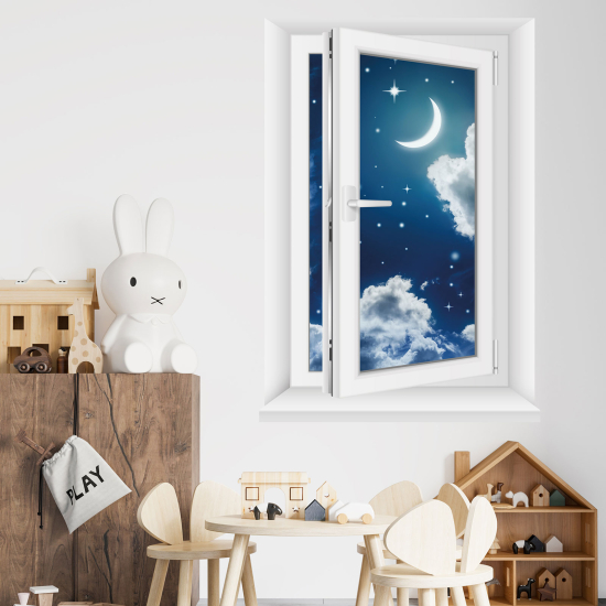 Optical Illusions Window Wall Sticker - Night