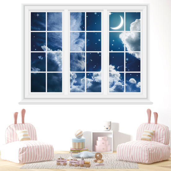 Optical Illusions Window Wall Sticker - Night