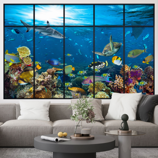 Optical Illusions Window Wall Sticker - Ocean