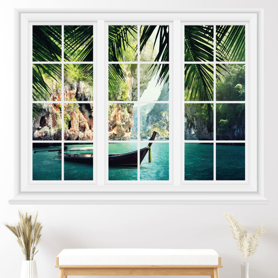 Optical Illusions Window Wall Sticker - Paradisiacal