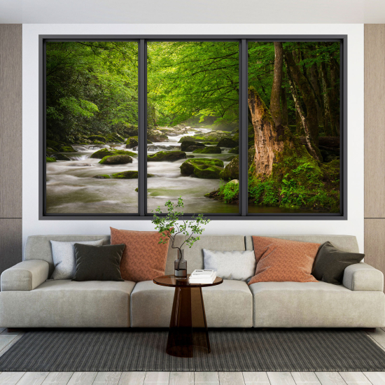 Optical Illusions Window Wall Sticker - River