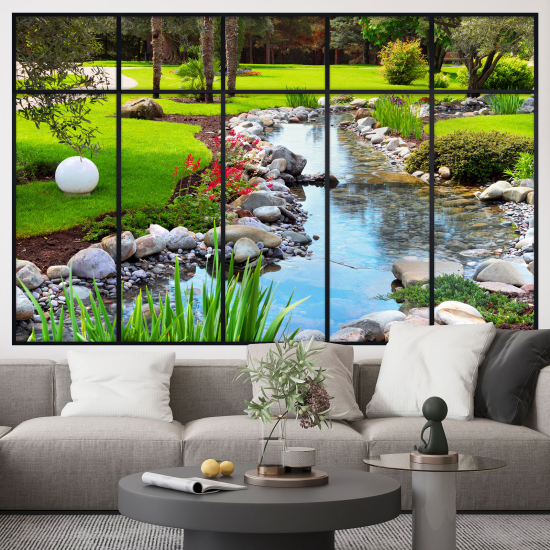 Optical Illusions Window Wall Sticker - River