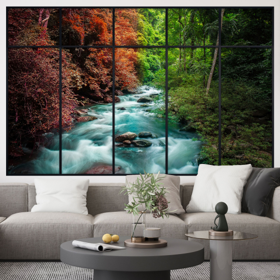 Optical Illusions Window Wall Sticker - River