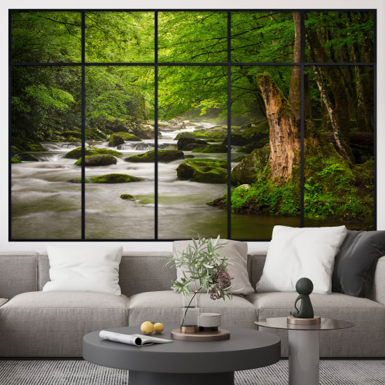 Optical Illusions Window Wall Sticker - River