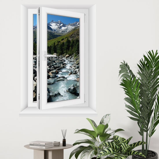 Optical Illusions Window Wall Sticker - River