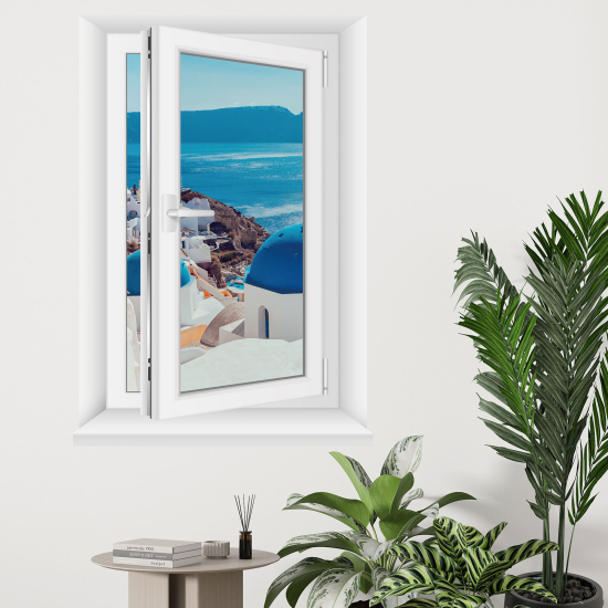 Optical Illusions Window Wall Sticker - Santorini