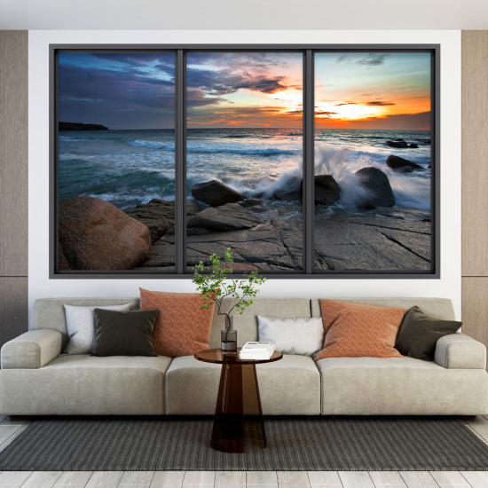 Optical Illusions Window Wall Sticker - Sea View