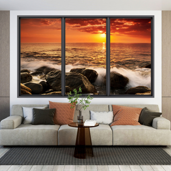 Optical Illusions Window Wall Sticker - Sea View