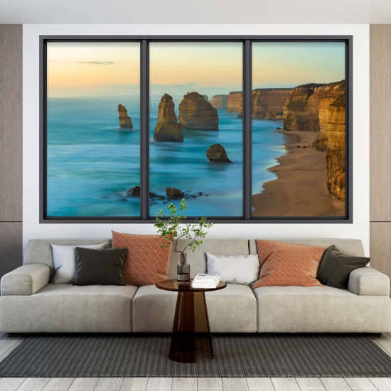 Optical Illusions Window Wall Sticker - Sea View