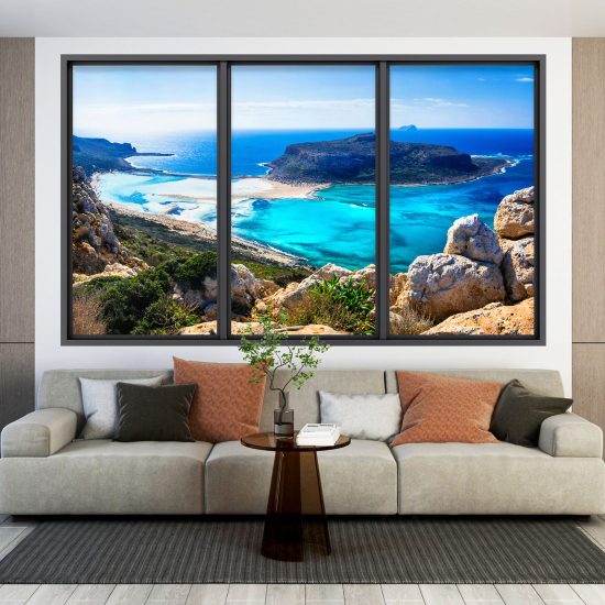 Optical Illusions Window Wall Sticker - Sea View