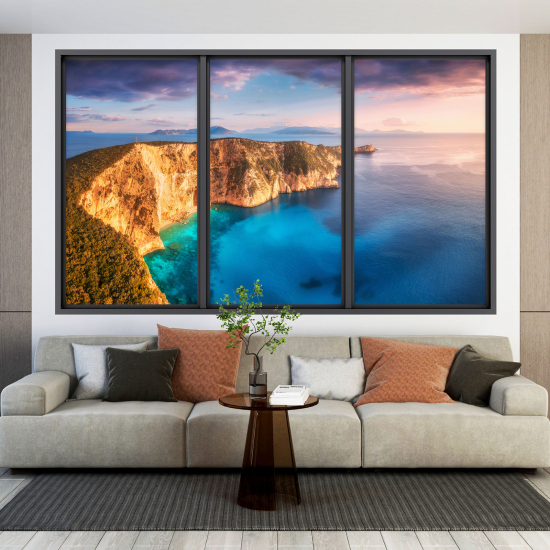 Optical Illusions Window Wall Sticker - Sea View