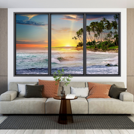 Optical Illusions Window Wall Sticker - Sea View