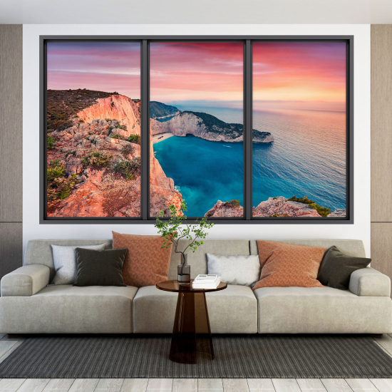 Optical Illusions Window Wall Sticker - Sea View