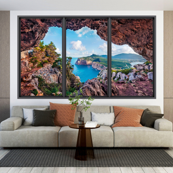 Optical Illusions Window Wall Sticker - Sea View