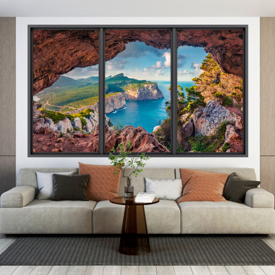 Optical Illusions Window Wall Sticker - Sea View