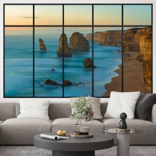 Optical Illusions Window Wall Sticker - Sea View