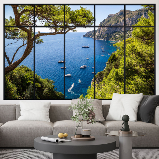 Optical Illusions Window Wall Sticker - Sea View