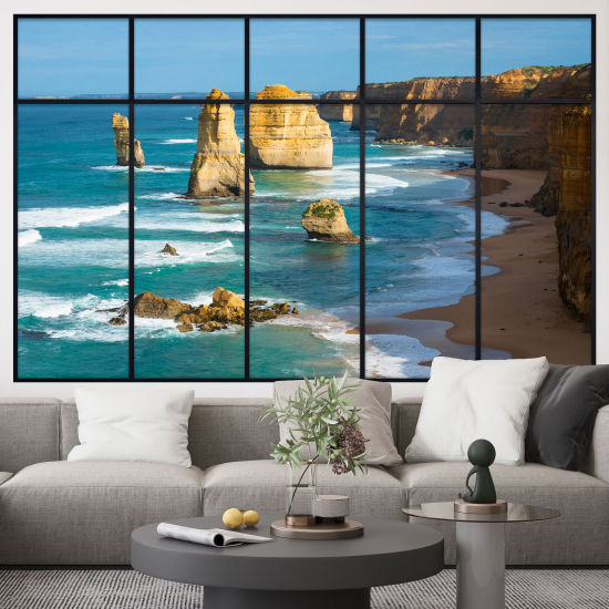 Optical Illusions Window Wall Sticker - Sea View