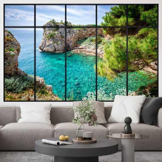 Optical Illusions Window Wall Sticker - Sea View