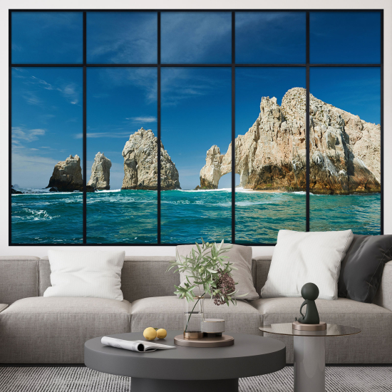 Optical Illusions Window Wall Sticker - Sea View